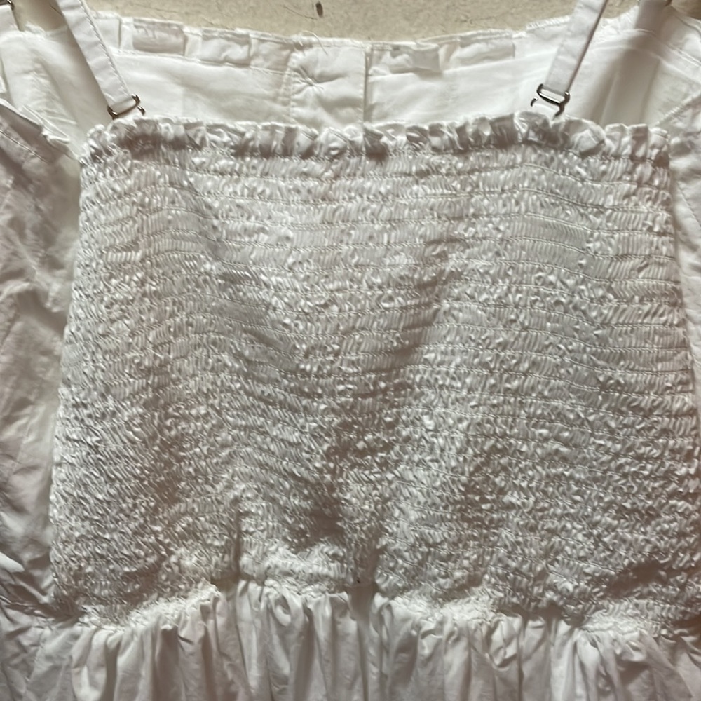 Free People Lilah White Pleated Midi Tube Dress Size Large - Picture 10 of 15